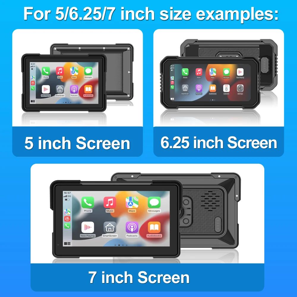 BEPOCAM Motorcycle Carplay Touch Screen Moto Navigation Portable Digital Dashboard Motobike Android Auto Waterproof BT Monitor