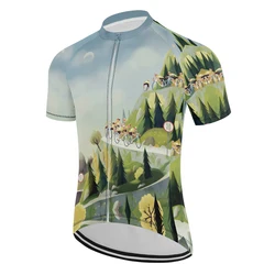 2024 cycling clothes  summer men funny bicycle shirt cycle short sleeve MTB jersey road bike clothing