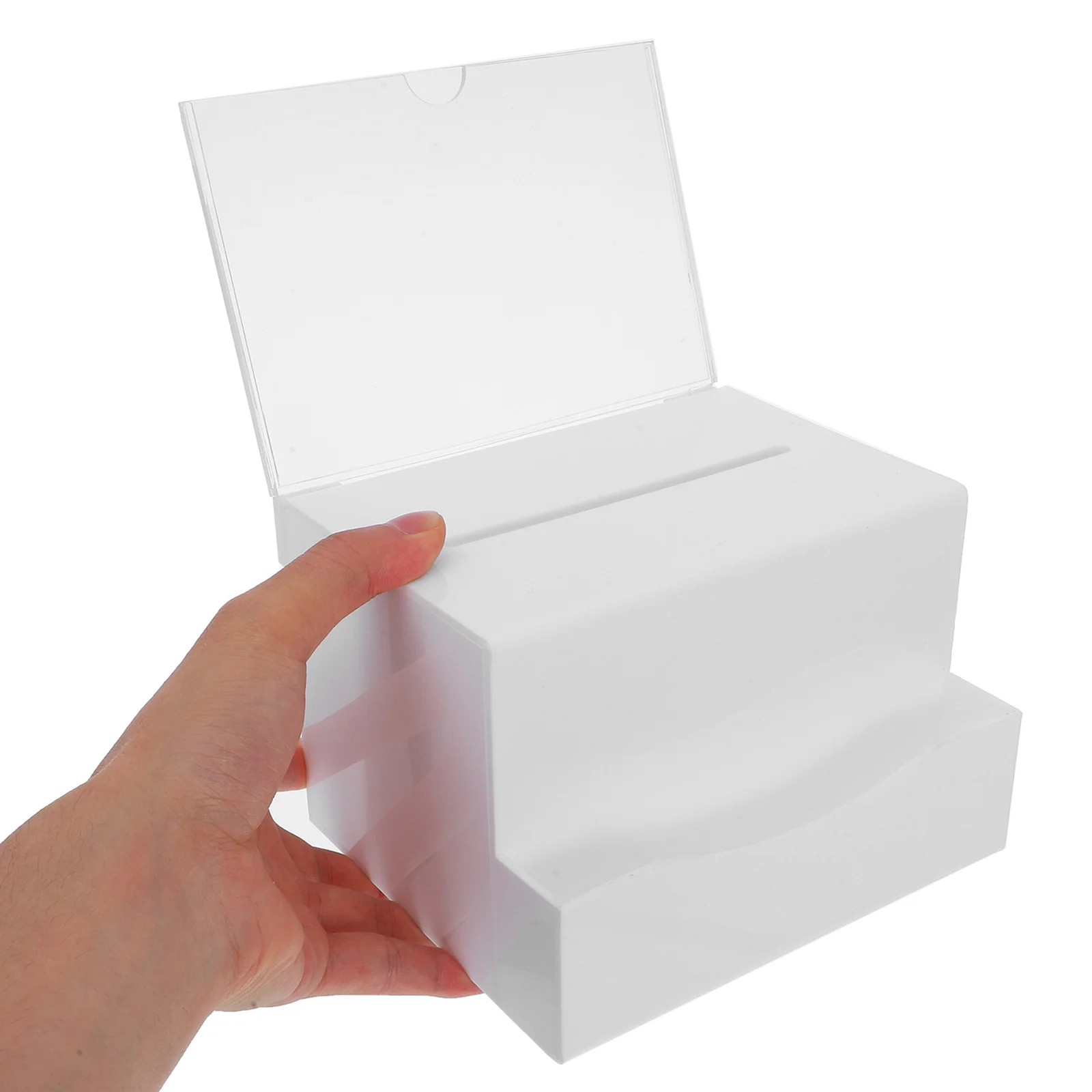 1 قطعة صندوق التصويت مع قفل الاكريليك التبرع اقتراح شكرا رسالة جمع صندوق تخزين الاقتراع العام متعدد الوظائف