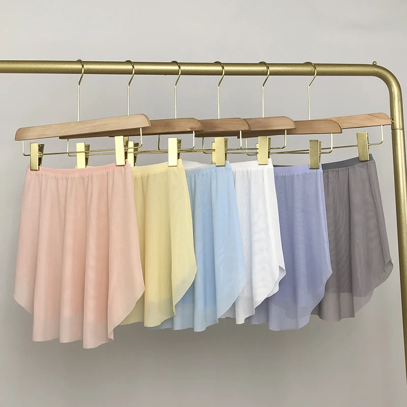 Saia de Dança de Balé Fena, Saia Curta com Cintura Elástica, Efeito Emaecimento e Alongamento das Pernas, Malha com Ilh...