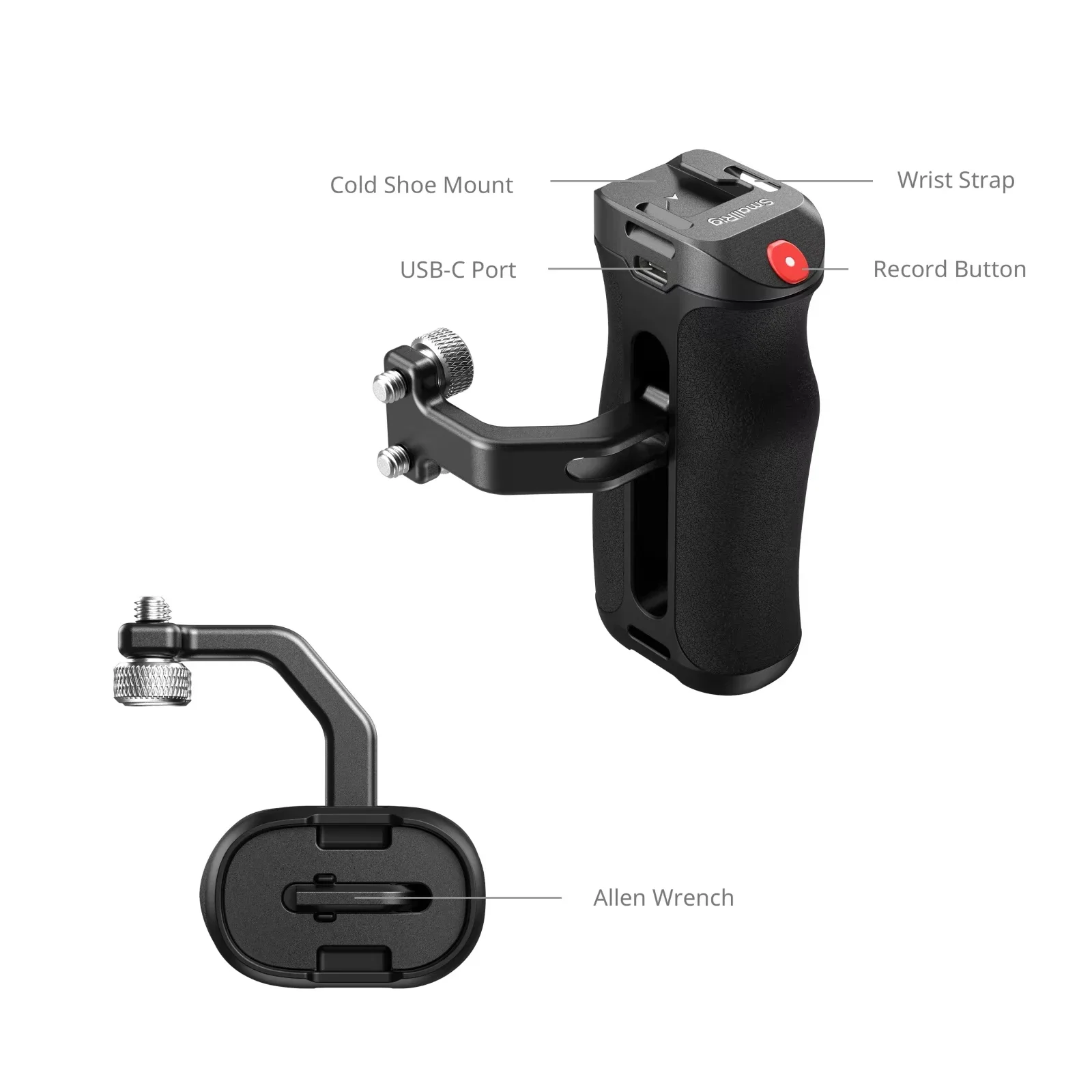 SmallRig Camera Cage Handle With Rec Trigger Anti-slip Side Handle & a Built-in Recording Button For Sony Canon Fujifilm Camera