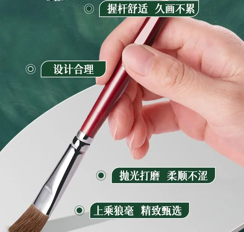 Juego de tiza de acuarela de pelo de lobo, bolígrafo para pintura al óleo, pincel de acuarela, pincel de tipografía, juego de herramientas de acuarela para principiantes
