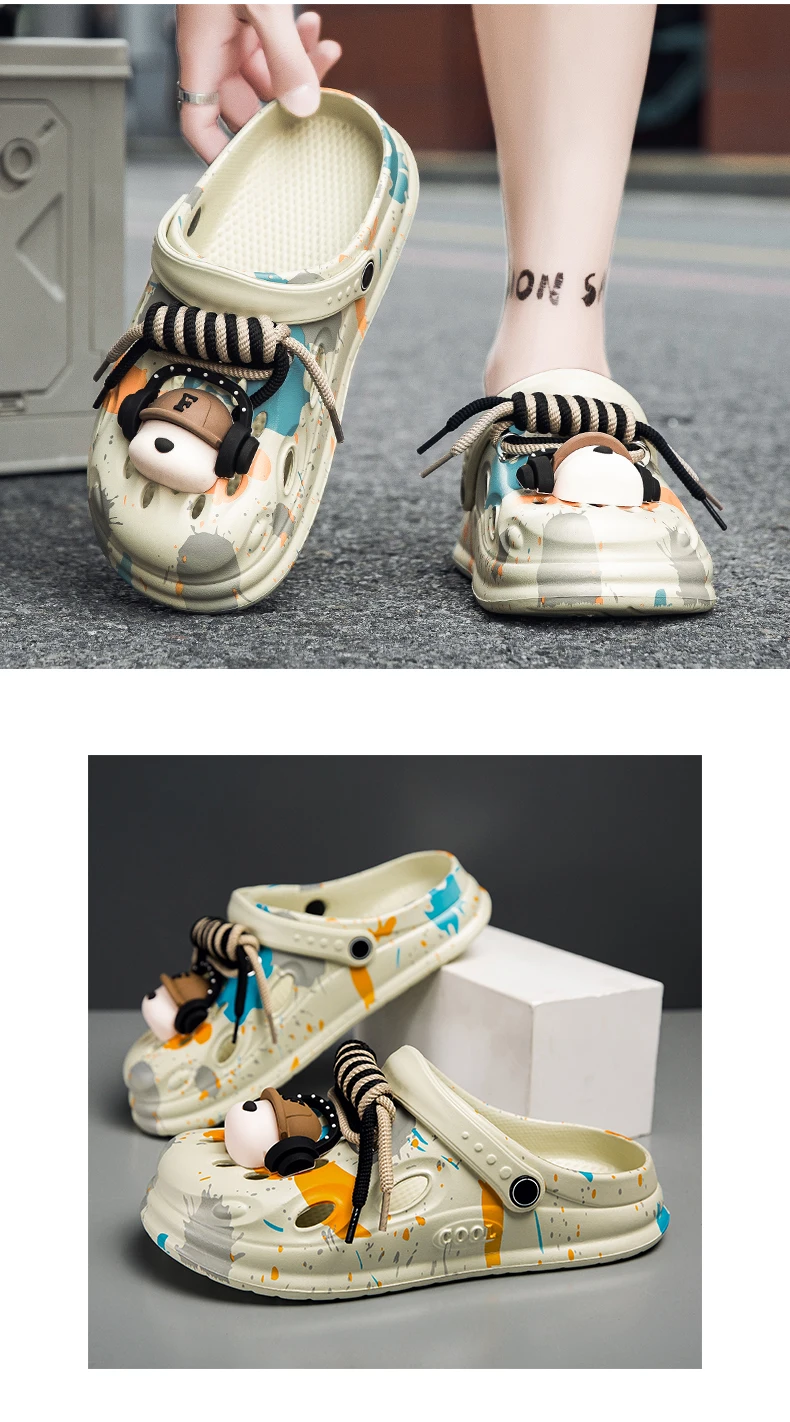 Modische und einzigartige Herren-Clogs mit DIY-Accessoires, geeignet für den Innen- und Außenbereich, Garten und Strand. – Detail 14