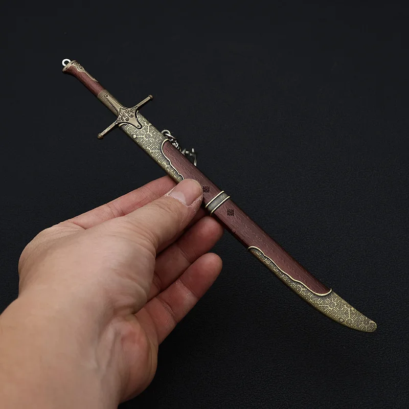 22Cm Iriszwaard Wilde Jacht Middeleeuwse Wapenfilms Randapparatuur Model Samurai Zwaard Modellen Sleutelhangers Ornament Ambachten Speelgoedcollectie