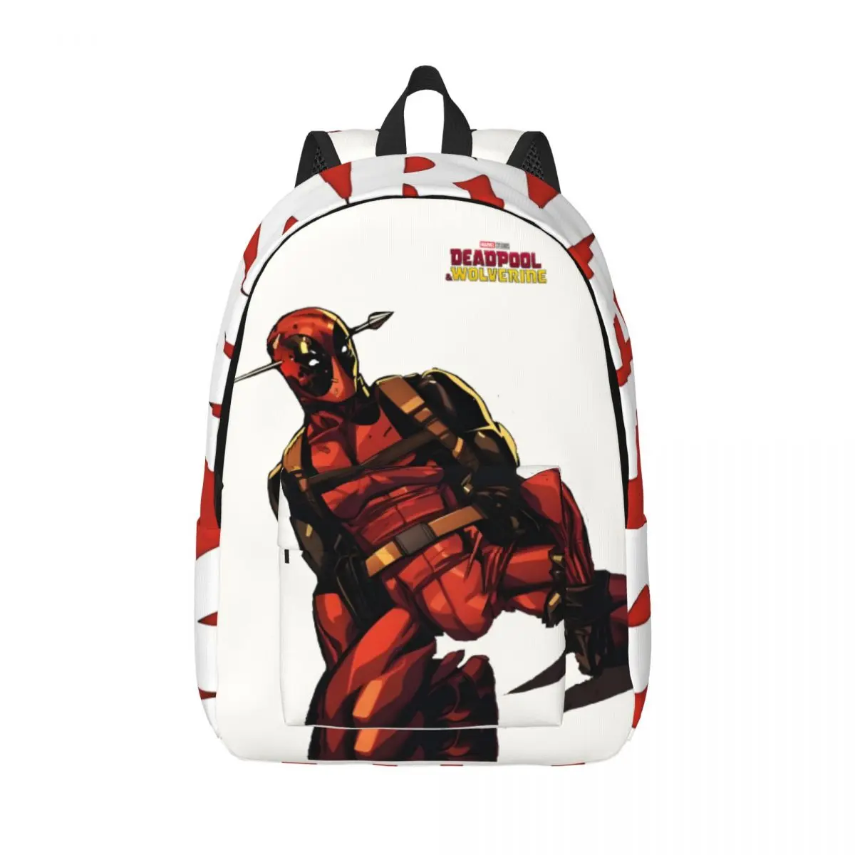 

Back To School Gift Deadpool Sturdy Shoulder Rucksack Disney Marvel Deadpool & Wolverine Film Dual-Use Grils Bag For Work Office