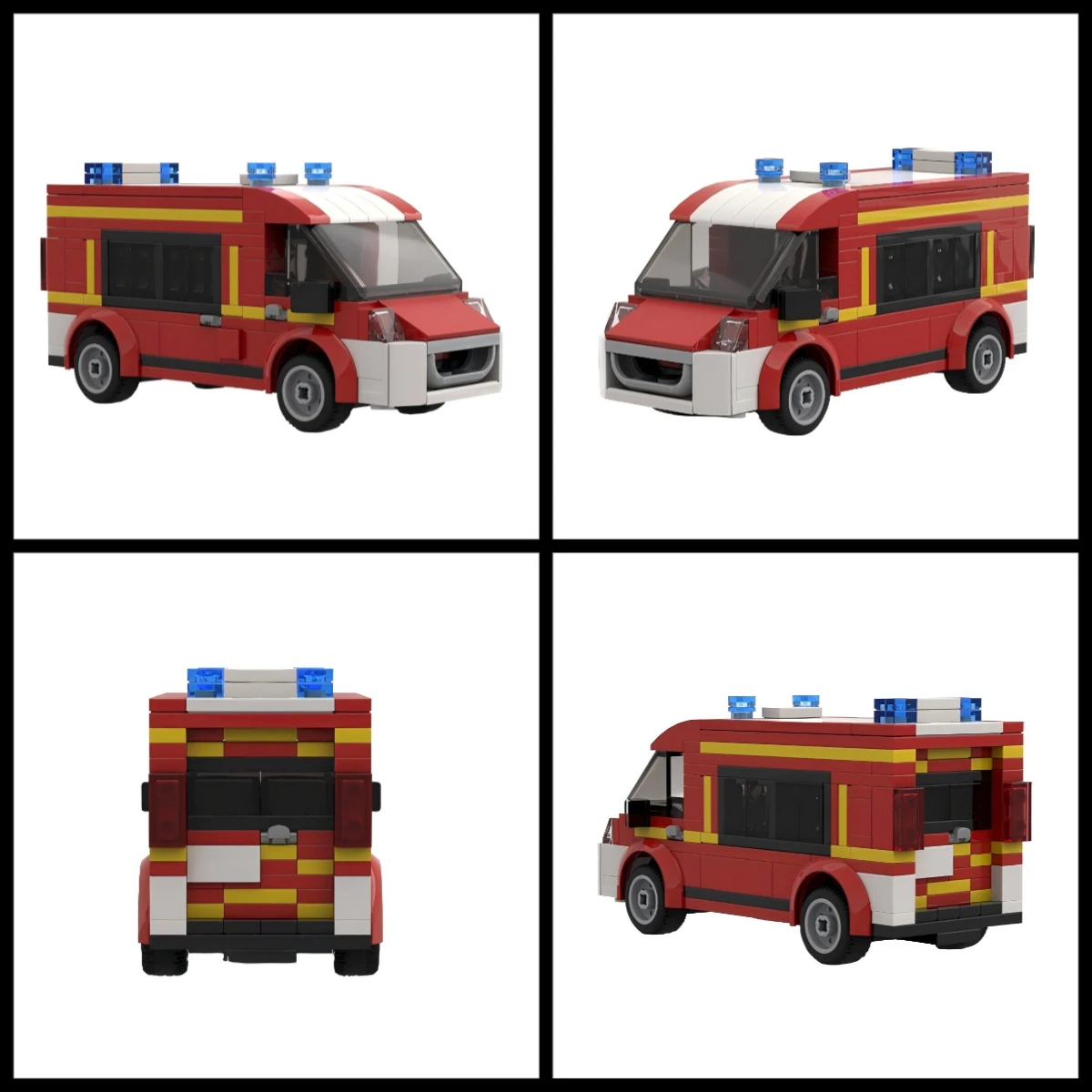 Urbane Miniatur-Straßenansicht Feuerwache MOC Baustein-Set Kleines Feuerlöschfahrzeug-Modell Kinder-Puzzle-Spielzeug Geburtstagsgeschenk für Jungen – Detail 2