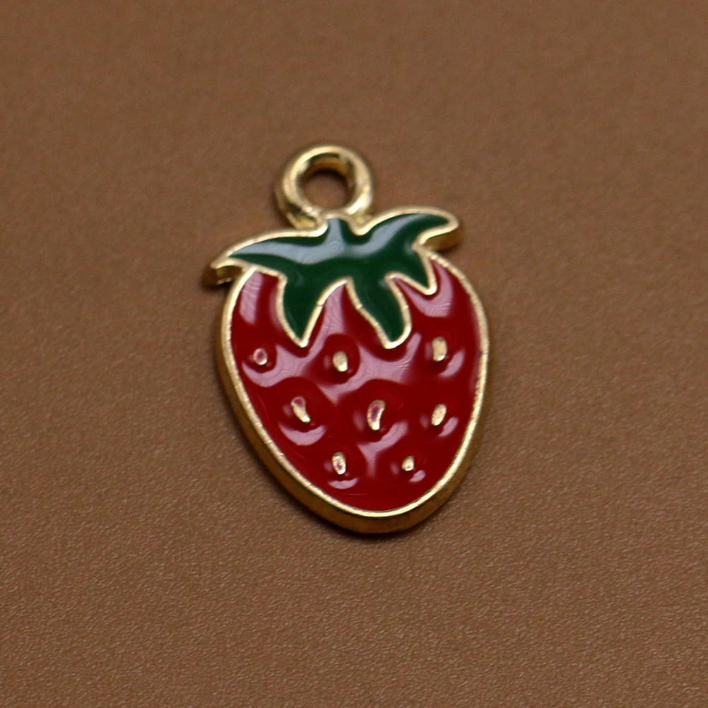 

20Pcs Colorful Alloy Pendant Charms DIY Key Chain Necklace Bracelet Jewelry Making Strawberry Design Alloy Pendant Charm