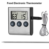 New Grill Timer Function Probe Temperature Cooking Oven Meter Stainless Steel Digital BBQ Thermometer Meat Kitchen Food