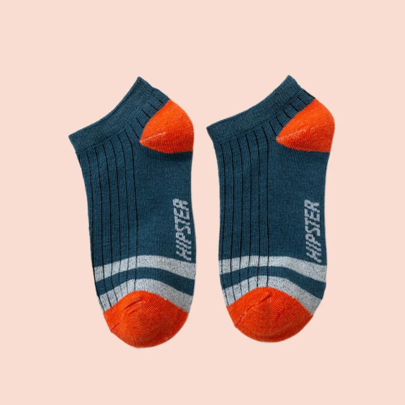 5/10 Pairs Sweat-Absorbing Socks Striped Shallow Elastic Boat Socks Short Socks Summer Men's Color Matching Sports Summer Socks