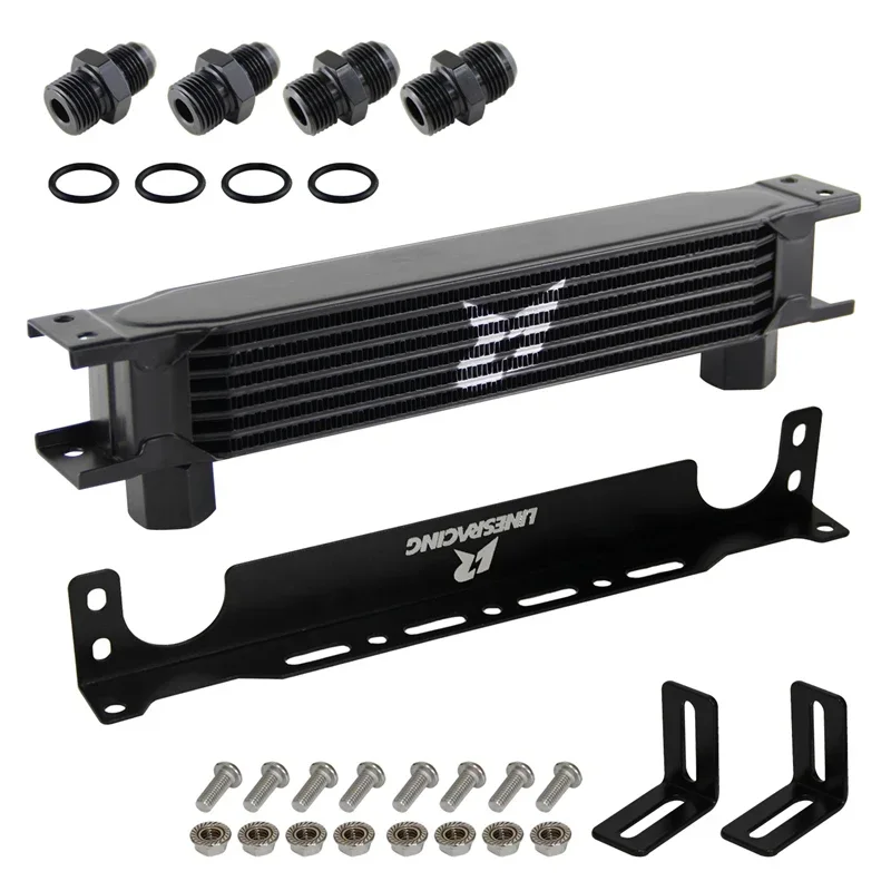 Universal 7/9/13/16 Rows Engine Oil Cooler with 2 PCS 8AN & 10AN Hose Fittings & Mount Bracket