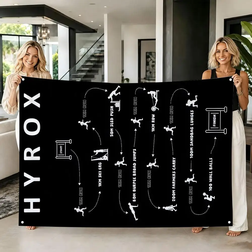 Minimal Gym hyrox Flags Tapestry Creative Pattern Photo Living Room Wall Art Party Outdoor Decor