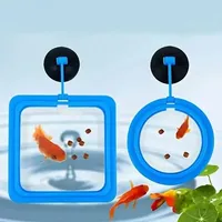 Aquarium Feeding Ring Plastic Fish Tank Station Floating Food Tary Feeder Square/Circle Fish Food Feeder Suction Cup Accessory
