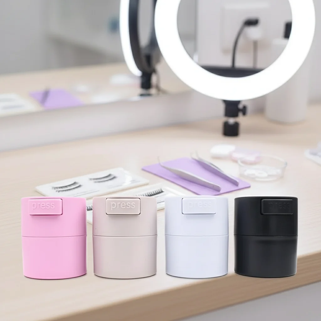 Eyelash Glue Storage Tank Container Mini Portable Sealed Jar