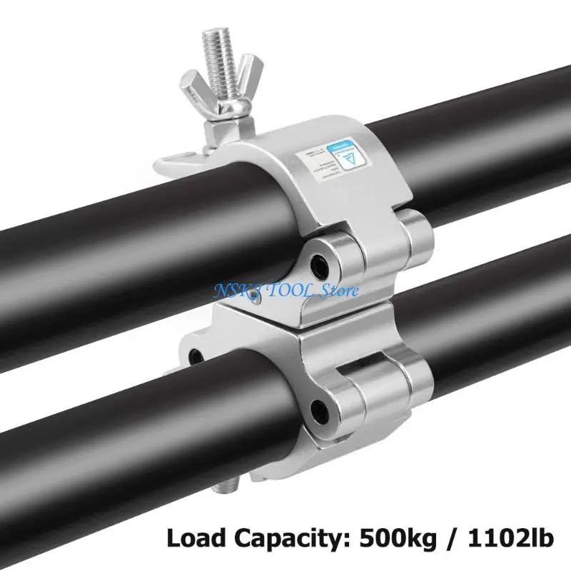 L8RC Aluminum Stage Light Pipe Clamp Single/Double Rings Swivels Compact Clamp