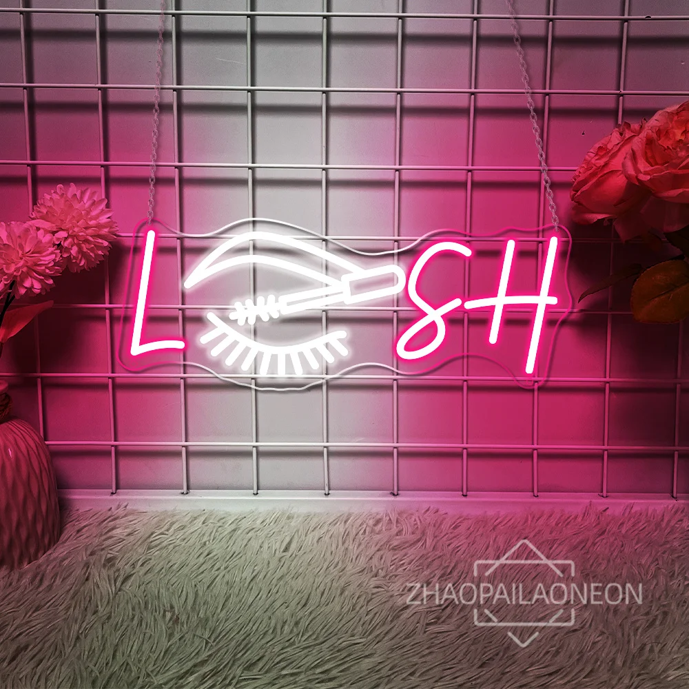 

Lash Neon Led Sign Lash Shop Wall Art Room Beauty Solon Decor Неоновые светодиодные фонари USB Lash Украшение комнаты для деловых вывесок