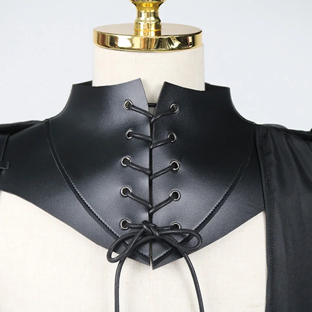 Cape de Cosplay Gothique Punk de la Renaissance Médiévale pour Homme, Accessoires de Costume de oral alier de Vampire, à Capuche, avec Armure Noire Everak