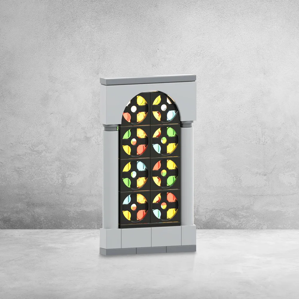 

Gobricks MOC Colored Glass Stained Window Bricks Model Church Glass Mosaic Building Blocks DIY Assemble Educational Toys Gift