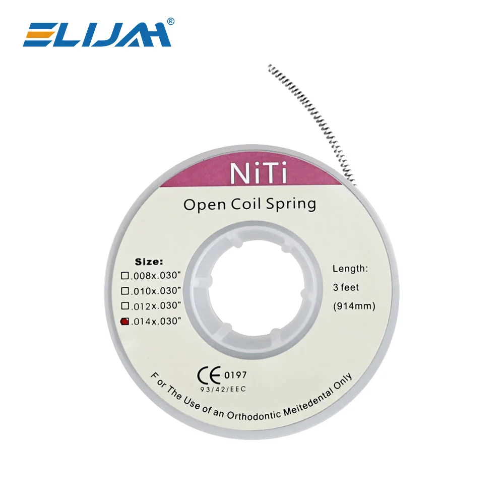 ELIJAH Dental 3 Feet/914mm Orthodontic Niti Open Coil Spring 0.008 0.010 0.012 0.014  Orthodontic Bracket Dentistry Materials