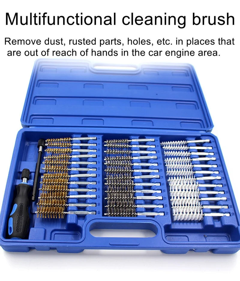 

38Pcs Brush Set Cleaning and Decarbonising Injector Tool Kit Steel Nylon Brass Clearing Brush Set