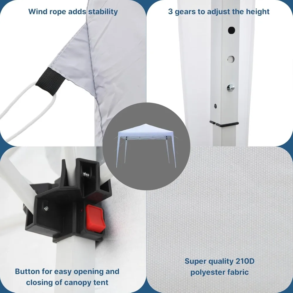 خيمة بمظلة خارجية منبثقة مقاس 10 × 10 أقدام Ez، خيمة فورية تجارية محمولة مع حقيبة حمل لأحداث الشواء وأعياد الميلاد وحفلات الزفاف