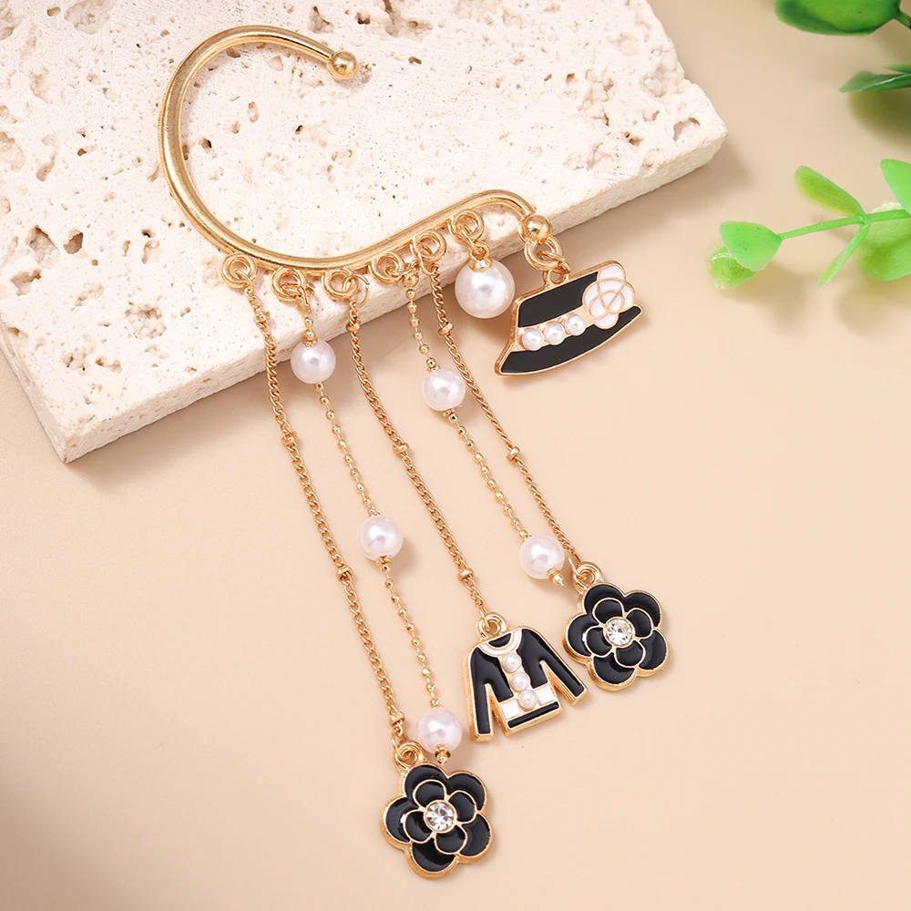 Aihua Perlen Marke Design Hut Mantel Blume Clip Ohrringe Für Frauen Lange Quaste Nicht-Piercing Gefälschte Knorpel Ohrring Schmuck geschenke – Detail 5
