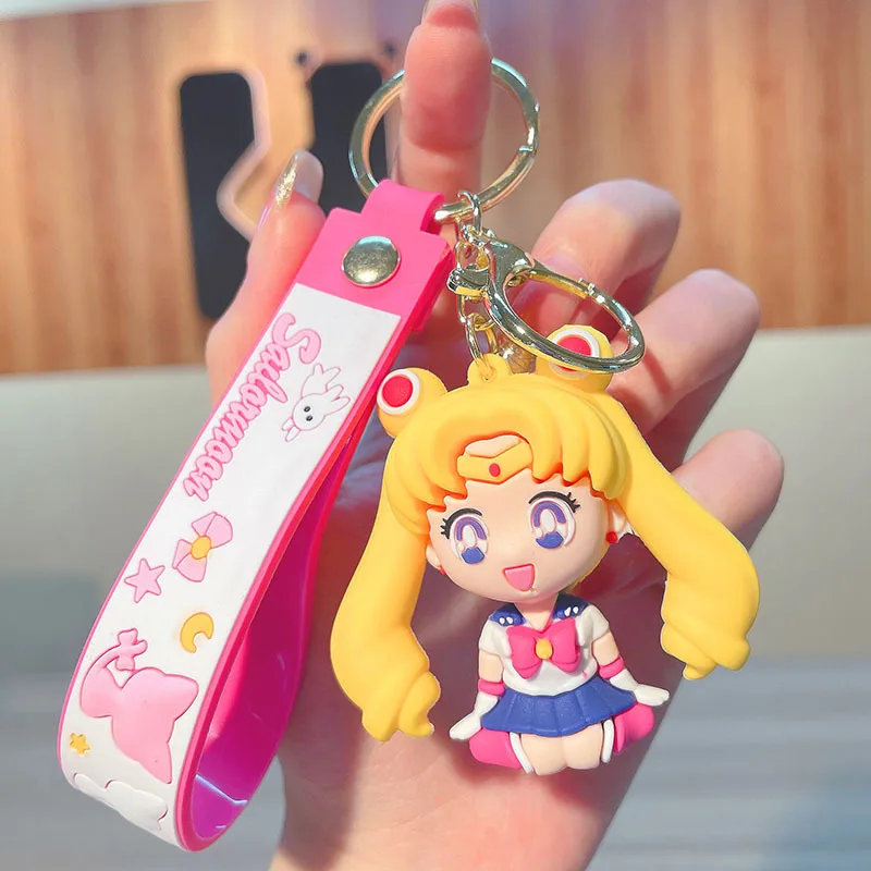 Sailor Moon Anime Keychain Phone Chain Key Lanyard Schoolbag Decoration Kawaii Bag Key Chain Jewelry Gifts - view 4
