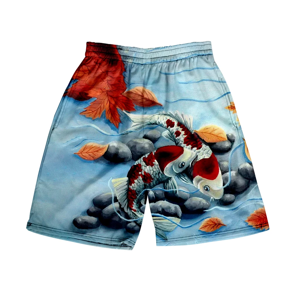 

Koi carp Beach Shorts Men's and women's clothing 3D digital printing casual shorts Fashion trend couple Pants