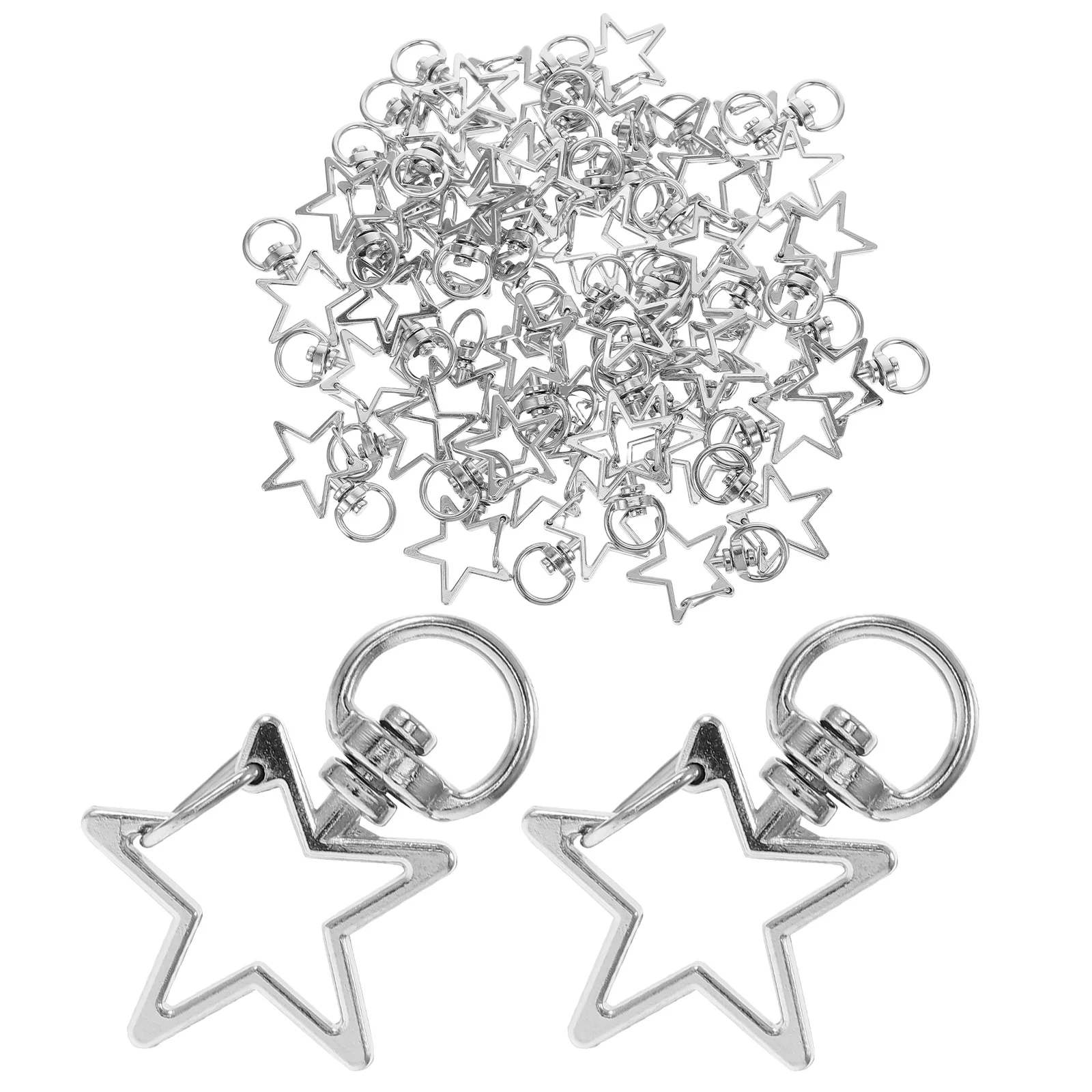 

50pcs Pentagram Keychain Premium Alloy Star Shape Key Holder Lightweight Business Banquet Party Gift High End Metal