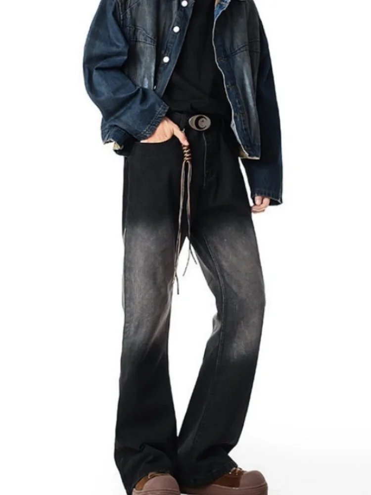 

Мужские джинсы Bla Waed adual Bell Bot: осенне-зимние, в американском ретро-стиле, прямые, зауженные, с эффектом стройности