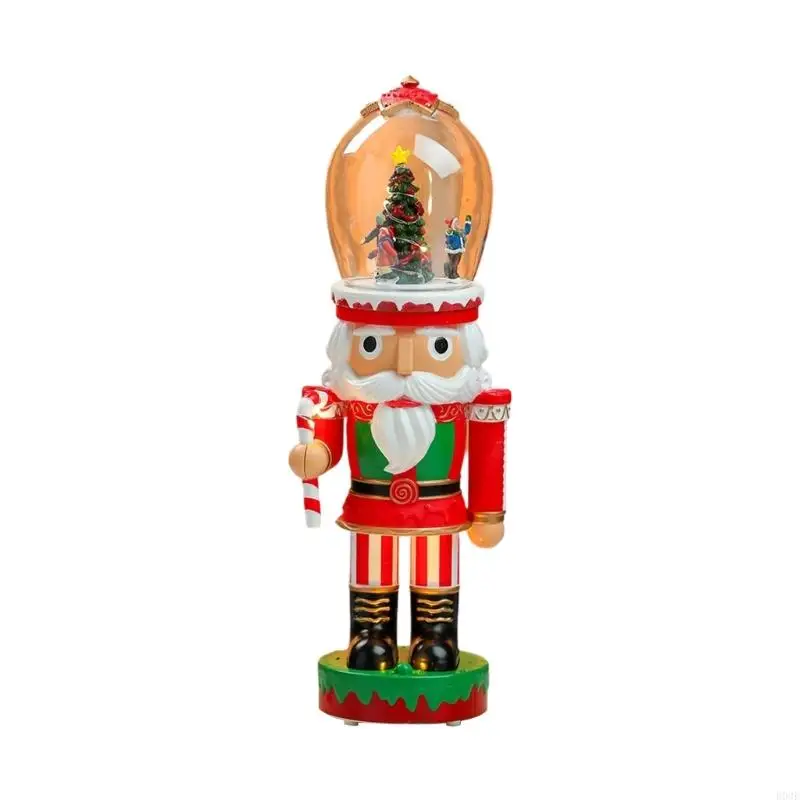 Christmas Shelf Display Figure with Tune Feature and Lighted Scene for Desk, Entryway, or Indoor Accent Piece B03E