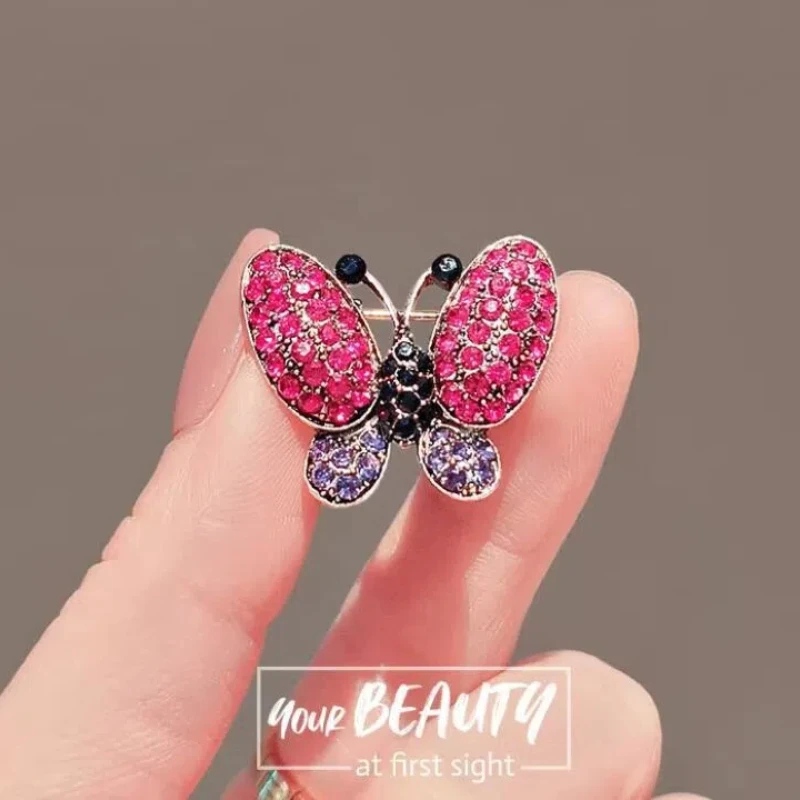 1 PCS mini butterfly rhinestone boutonnier brooch women's high-end temperament chest flower trend accessories clothing accessory