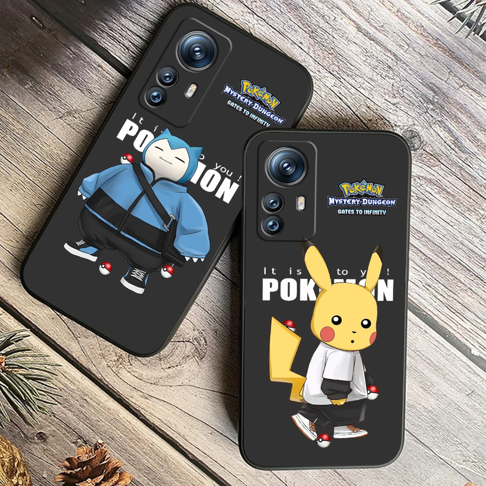 Pokemon Dragonite Snorlax Art For Xiaomi Mi 13T 13 12T 12 11T 11i 11 A3 10T 10 9 Pro Lite Ultra 5G Black Soft Phone Case