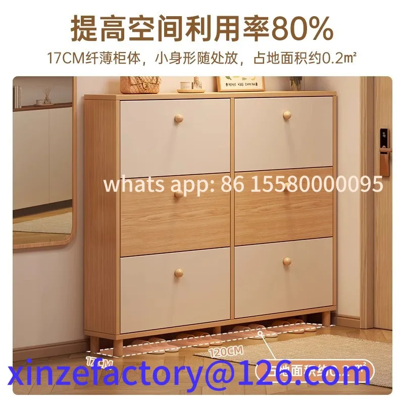 

Customizable modern style ultra-thin integrated cabinet shoe rack against the wall and door