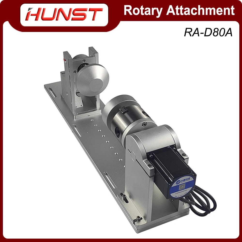 Hunst RA-D80A Rotary Axis 3jaw Worktable + Activity Tailstock Indexing Head for CNC Laser Marking and Engraving Machine