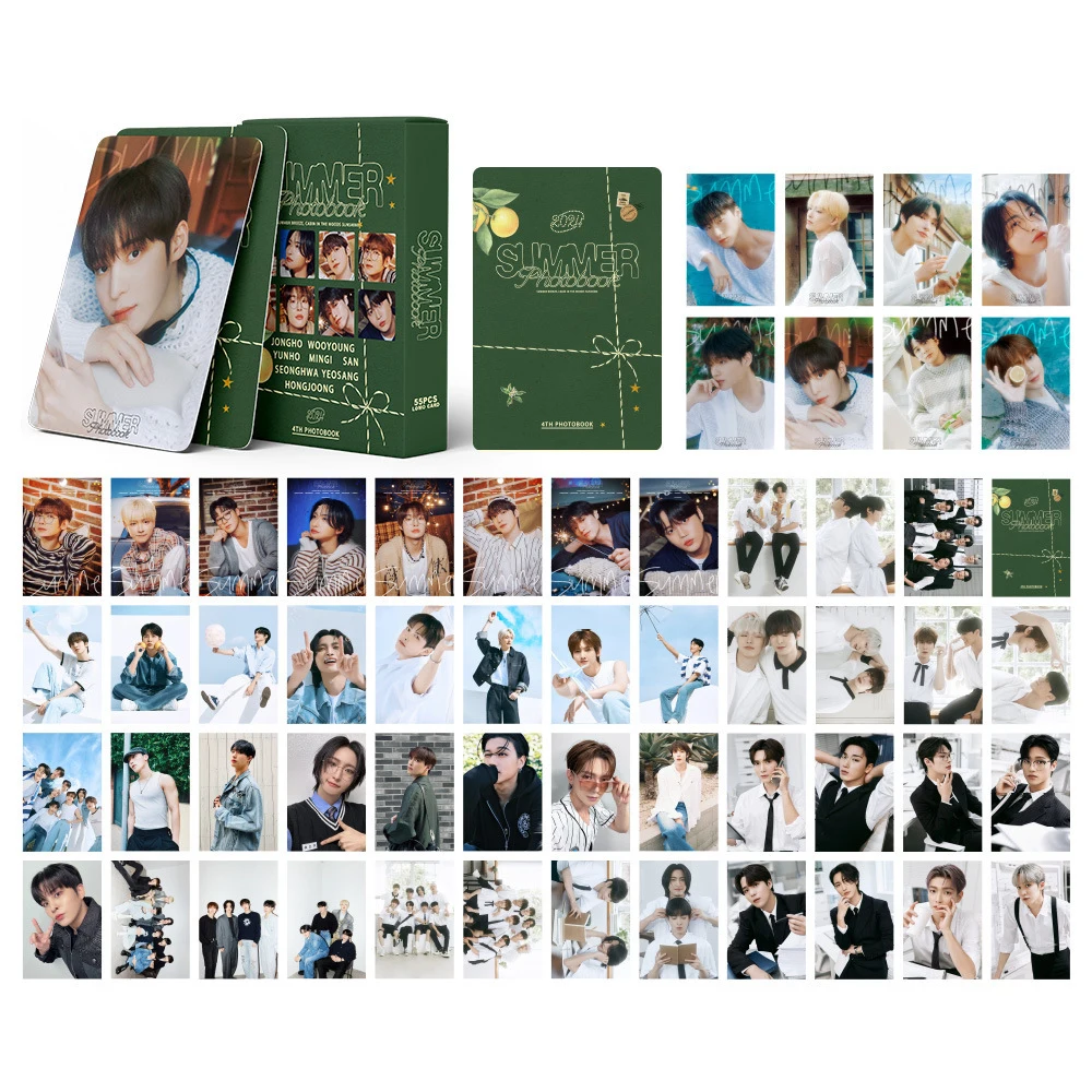 50/55Pcs KPOP ATEEZ GOLDEN HOUR Album Selfie Photocards List Jongho Mingi Yunho LMITLESS OUTLAW FINWILL Ver Lomo Cards Fans Gift