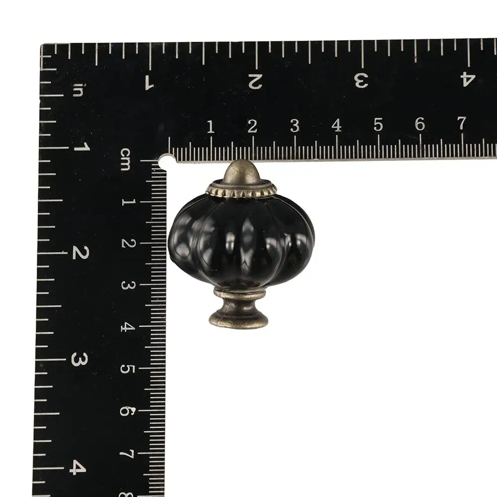 Simple Single Hole Ceramic Pumpkin Handle European Style Vintage Cabinet Knob Round Drawer Knobs Cupboard