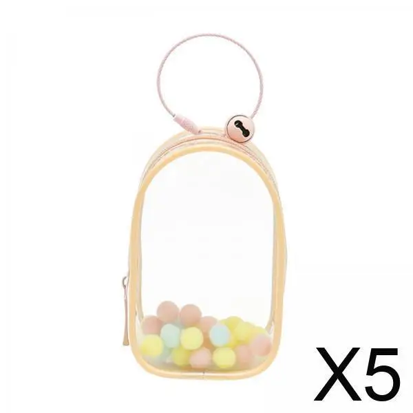 

Portable Mini Figure Organizer Case Clear Storage Pouch Keychain for Barbie Doll Display and Handbag Ornament