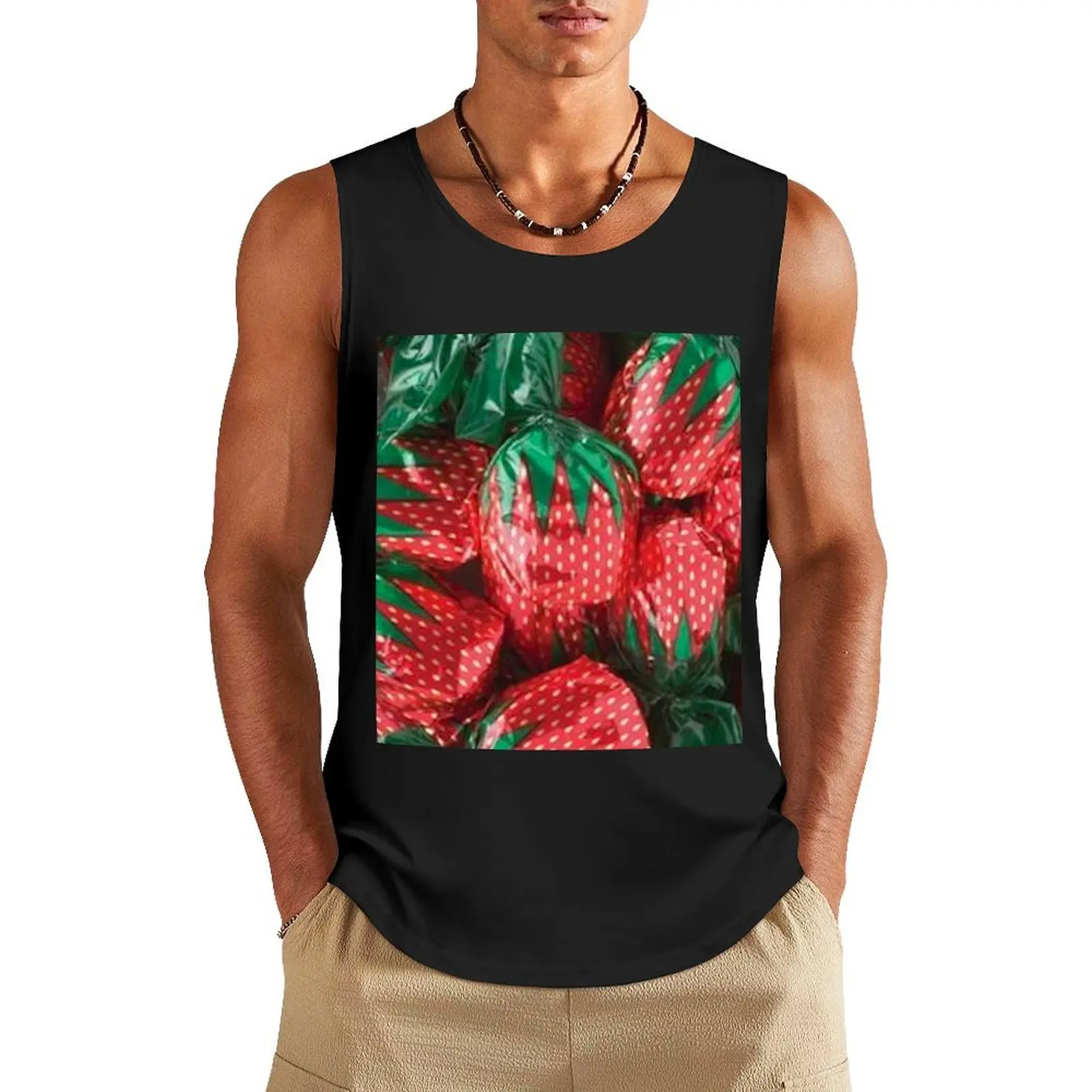 

Strawberry Candy Tank Top gym t shirt men T-shirt man