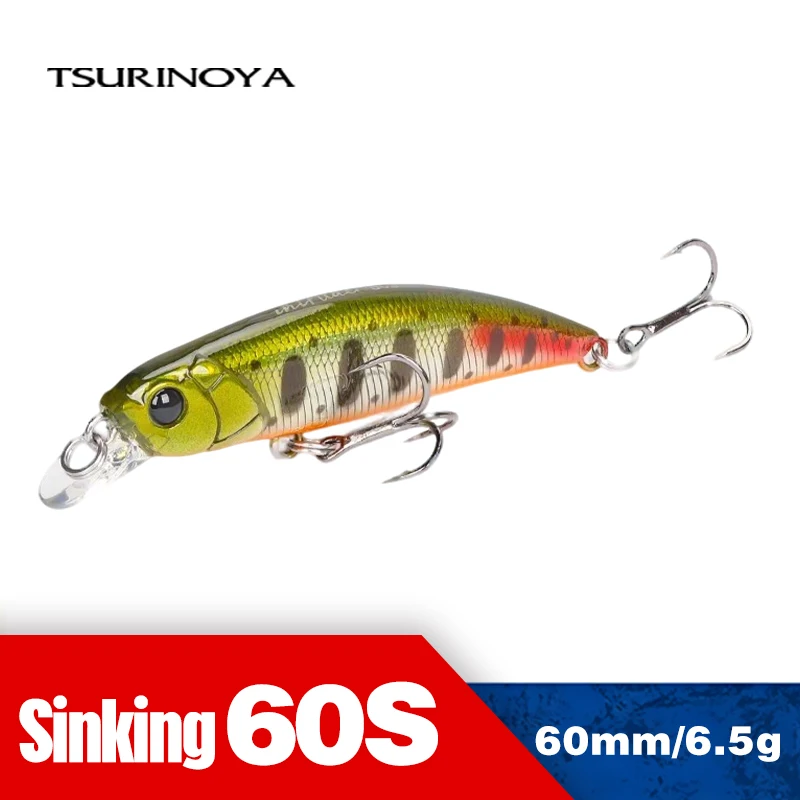 TSURINOYA 60S hundimiento Minnow señuelo intrusor 60mm 6,5g pesca de lubina TROUT señuelo cebos duros artificiales Jerkbait peso fijo