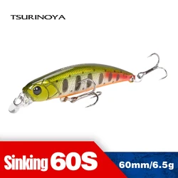 TSURINOYA 60S Sinking Minnow Lure INTRUDER 60mm 6.5g Fishing Bass TROUT Lure Artificial Hard Baits Jerkbait Fixed Weight