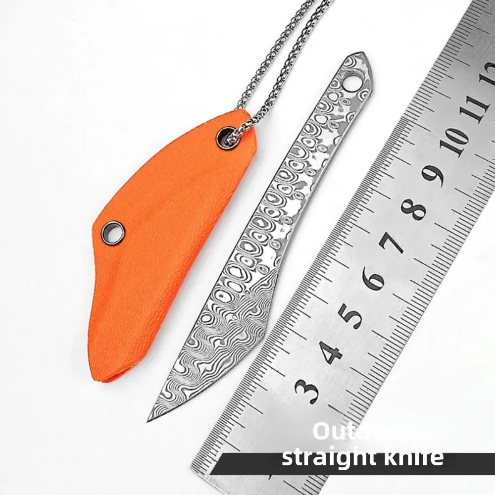 

VG10 Damascus Steel Camping Knife; Outdoor Multi-purpose Damascus Fruit Knife; Best Gift for Lover; Exquisite Camp Self-defense