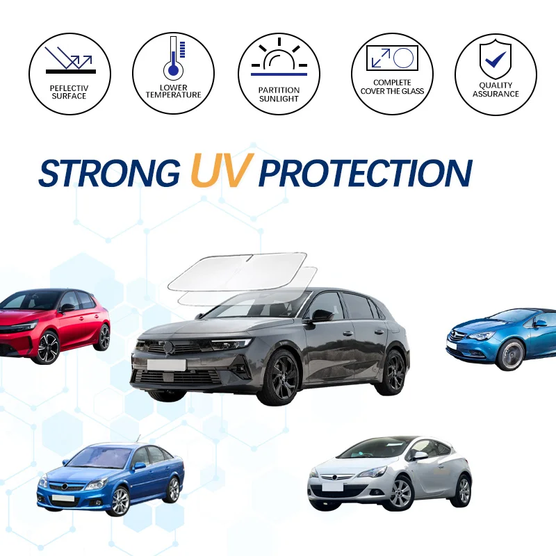 For Opel Corsa Ampera Agila RAK Adam Windshield Sun Shade Sunshade Sun Visor Protector Foldable Blocks UV Rays Keep Car Cooler