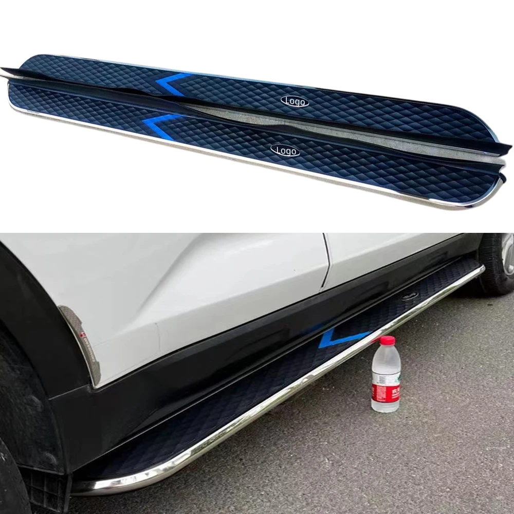 2 Pieces Aluminum Fixed Running Board Side Step Pedal Side Tube Nerf Bar Fits for Lincoln Nautilus 2019-2022