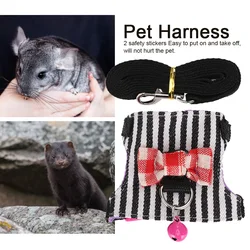 Small Pet Animal Leash Harness Set Comfortable Chest Strap Traction Vest For Ferret Chinchilla Squirrel