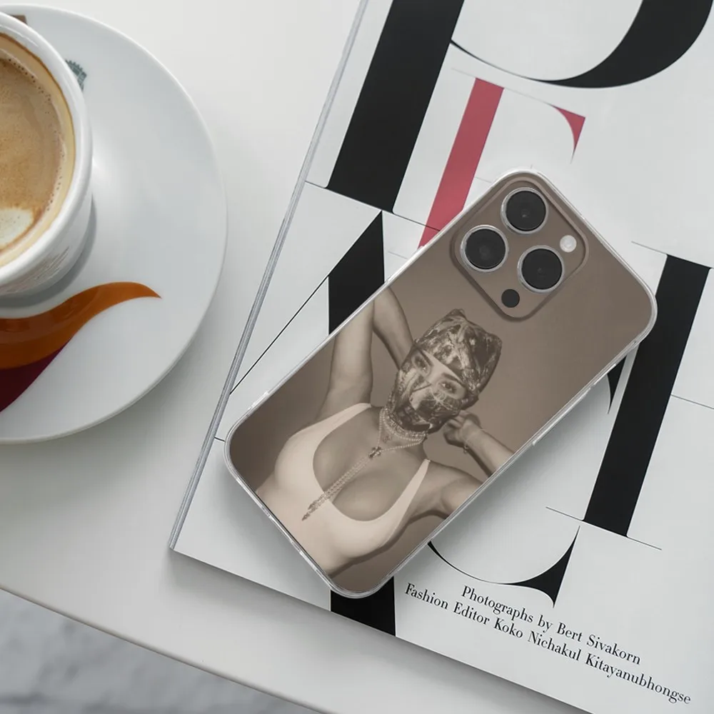 حافظة هاتف كيم كاردشيان لهاتف آيفون 16,15,14,13,12,11 Plus,Pro,Max,XR,XS,X,7,8 Plus,SE,غطاء ناعم من السيليكون الشفاف الصغير #5