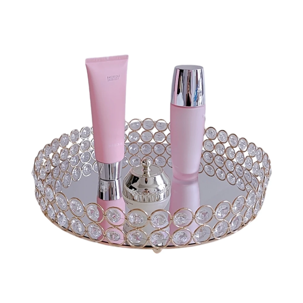 1Pcs Metal Crystal Cake Holder Cupcake Stands with Pendants and Beads Cake Stand Dessert