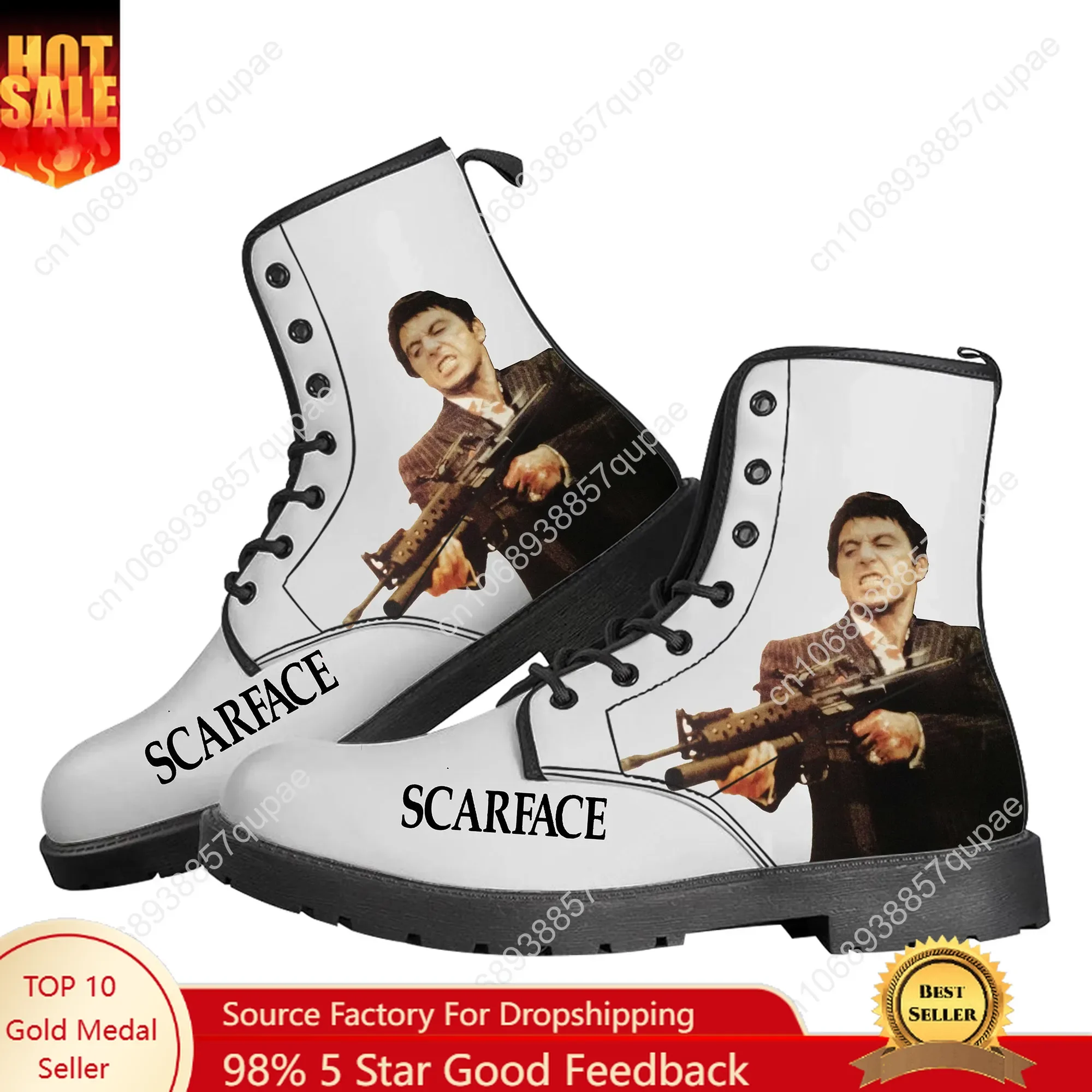 

Scarface Casual Boots Al Pacino Mens Womens Teenager Shoes Fashion 3D Boot Outdoor High Quality Couple Customize Made Shoe