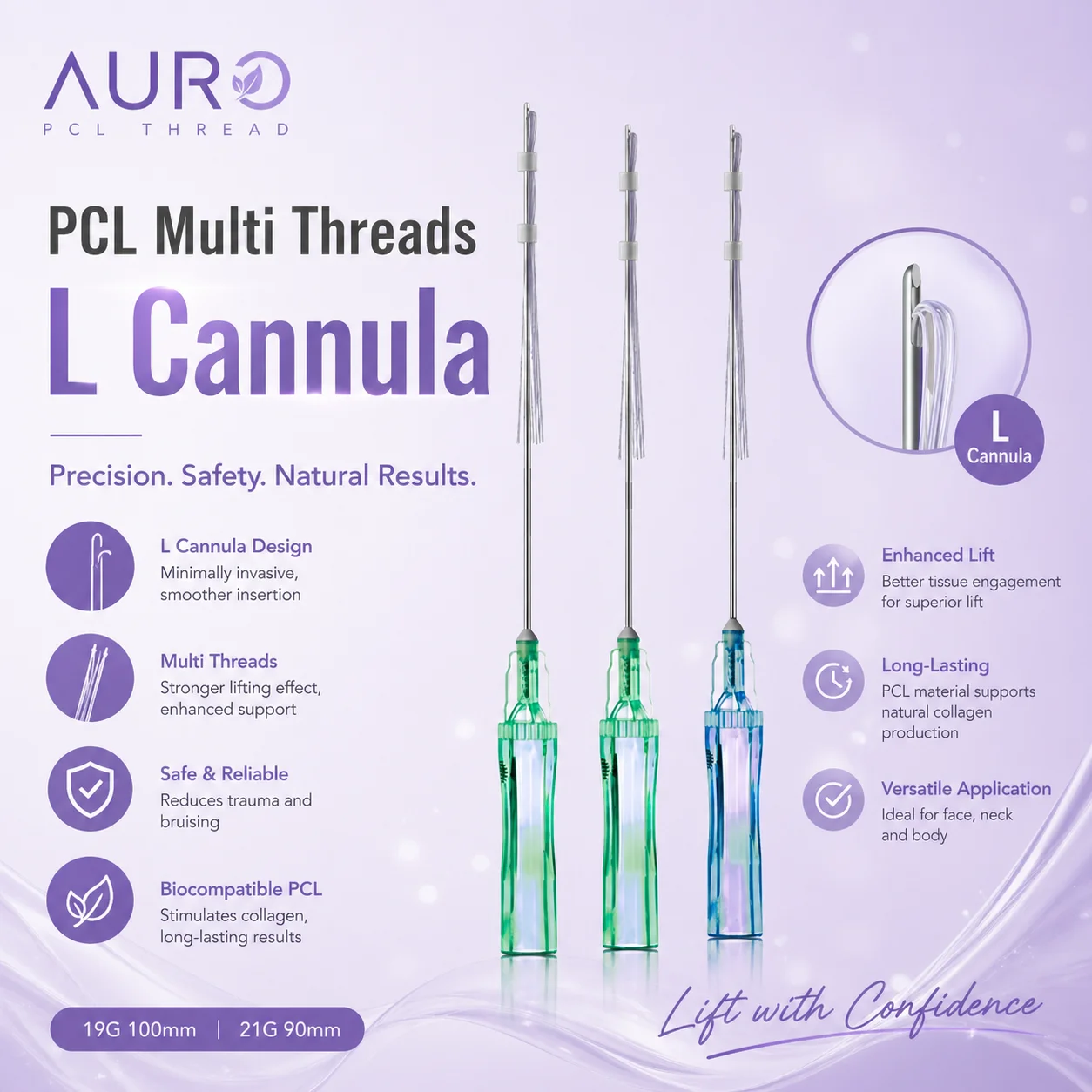 filo-auro-pcl-multi-filo-con-cannula-21g-23g-38-60mm-10-16-fili-assorbibile-trazione-multipla-forte-lifting-viso-20-pezzi-sacchetto
