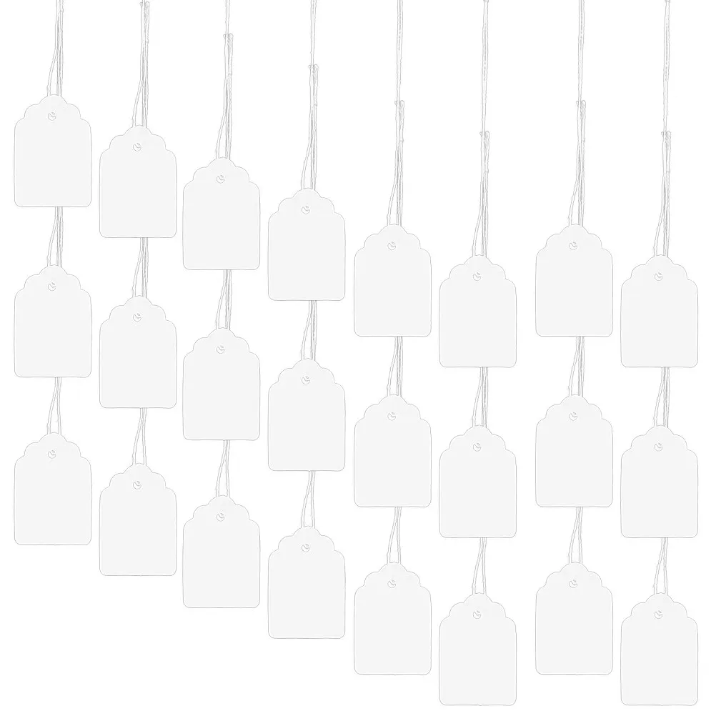 95Pcs Price Tags White Paper String Display Marking Tags for Jewelry Clothing Shoes Crafts Inventory Management Labels view 3