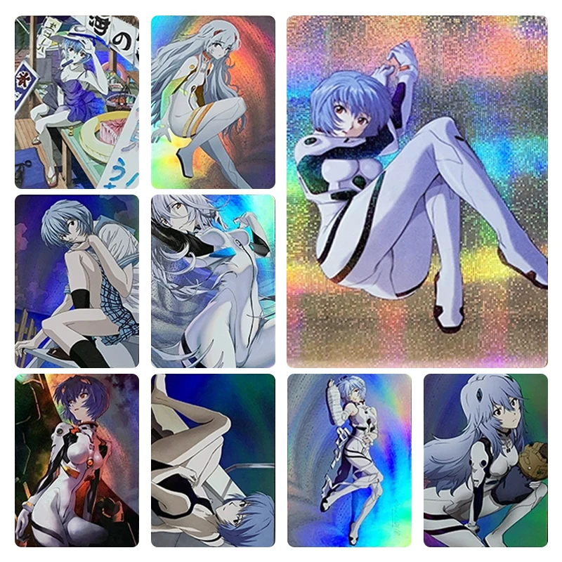 

9Pcs/set Eva Homemade Ayanami Rei Anime Characters Board Game Card Christmas Birthday Gift Kids Toys Bronzing Collection Card